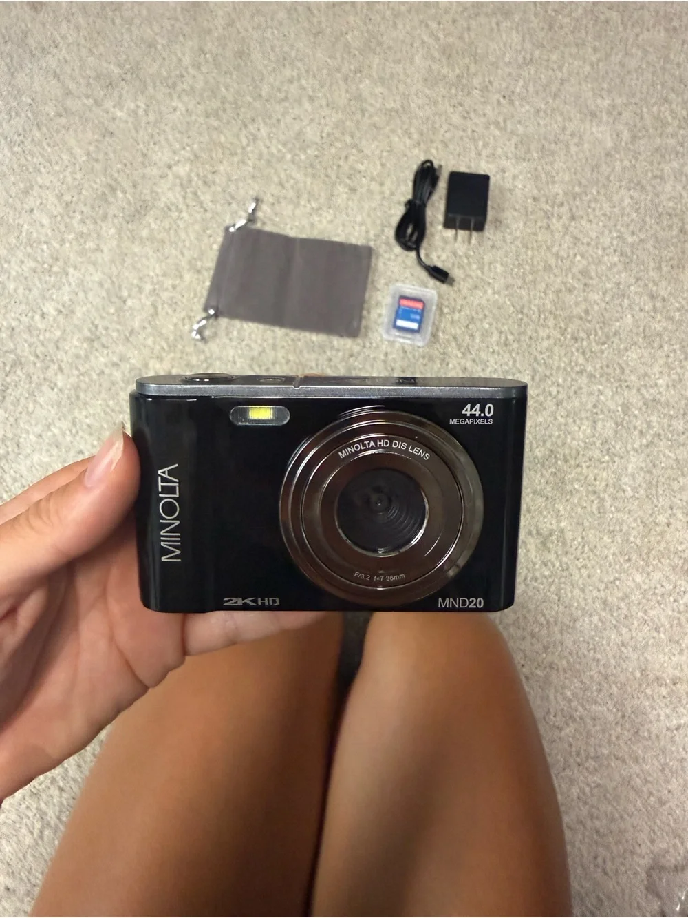Minolta MNR20 Black Digital Camera — 2.7K Quad HD, 16x Zoom